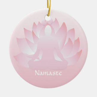 Namaste Yoga Lotus Pose Blume Rosa Keramik Ornament