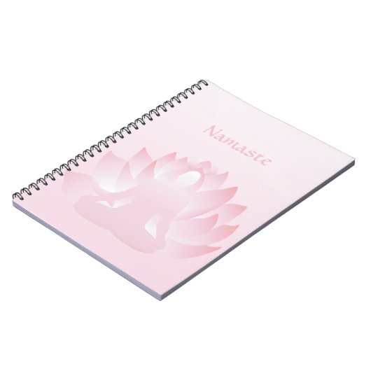 Namaste Yoga Lotus Pose Blume Rosa Notebook Notizblock (Linke Seite)