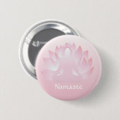 Namaste Yoga Lotus Pose Blume Rosa Schaltfläche Button (Vorne & Hinten)