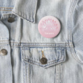 Namaste Yoga Lotus Pose Blume Rosa Schaltfläche Button (Beispiel)
