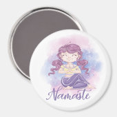 Namaste Yoga Mädchen Magnet (Vorderseite/Rückseite)