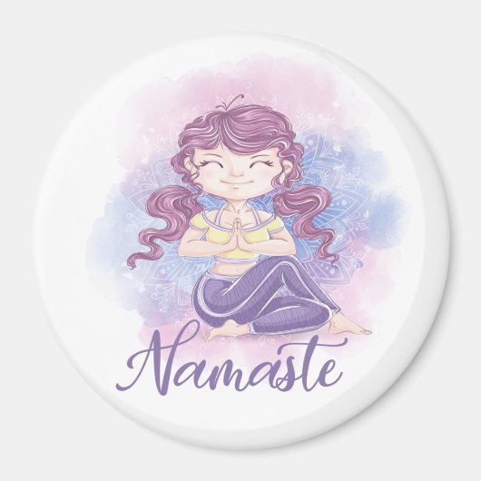Namaste Yoga Mädchen Magnet (Vorne)