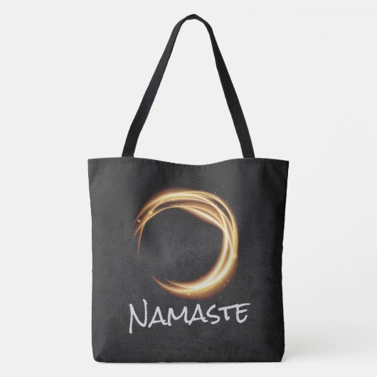 Namaste Yoga Meditation Instructor Black Gold ZEN Tasche (Rückseite)