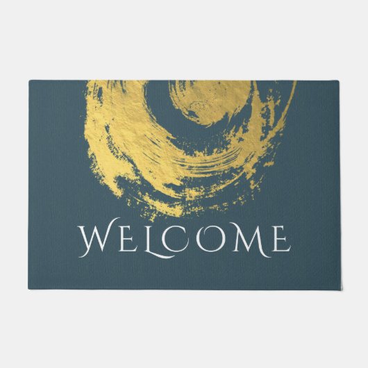 Namaste Yoga Medizin Instructor Blue Gold ZEN Fußmatte (Vorderseite)