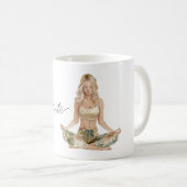 Namaste Yoga Pose Blond Girl Kaffeetasse (VorderseiteRechts)