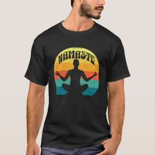 Namaste Yoga-Pose Frieden Meditieren Zen Retro-Son T-Shirt