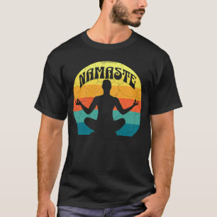 Namaste Yoga Pose Frieden Meditieren Zen Retro Son T-Shirt