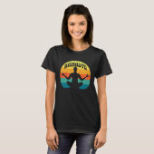 Namaste Yoga Pose Peace Meditate Zen Retro Sunset T-Shirt (Vorne ganz)