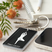 Namasté-Yoga-Pose Silhouette benutzerdefinierter S Schlüsselanhänger (Vorderseite rechts)