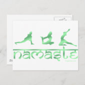 Namaste Yoga-Posegrün Postkarte (Vorne/Hinten)