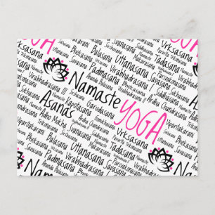 Namaste Yoga-Positionen Asana-Posen Sanskrit-Namen Postkarte