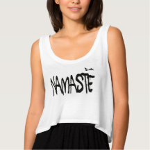 NAMASTE-YOGA-SHIRT MIT BLUME DES LEBENS-RÜCKDRUCKS
