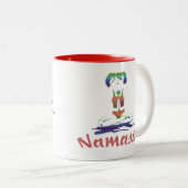 Namaste-Yoga Tasse mit Zen Zitat. (VorderseiteRechts)