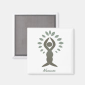 Namaste Yoga Tree Magnet (Vorderseite/Rückseite)