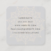 Namaste Yoga Tribal Pattern Quadratische Visitenkarte (Rückseite)