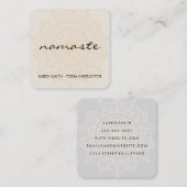 Namaste Yoga Tribal Pattern Quadratische Visitenkarte (Vorne/Hinten)