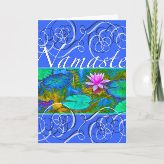 Namaste Yoga Vielen Dank Lotus Blossom Dankeskarte (Vorderseite)