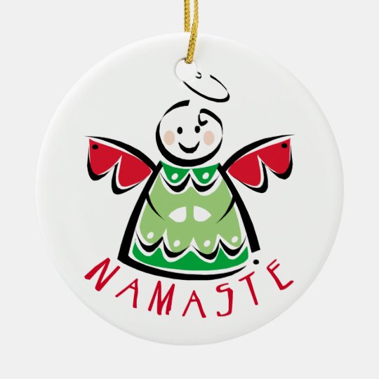 Namaste Yoga Weihnachten Keramik Ornament Zazzle De