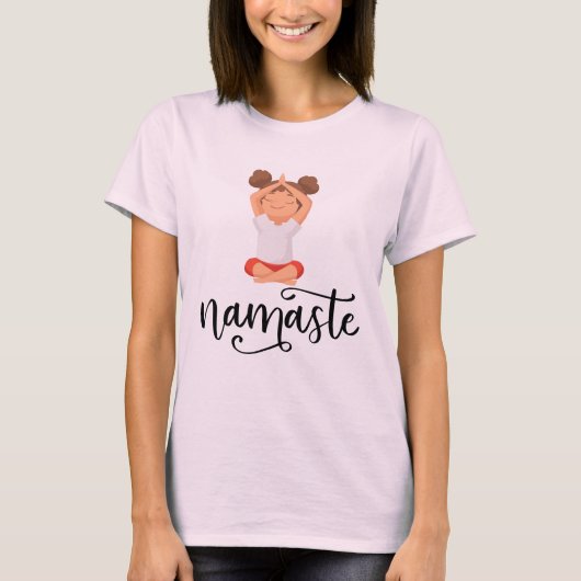 Namaste Yoga Woman Spirituelle Meditation Niedlich T-Shirt (Vorderseite)