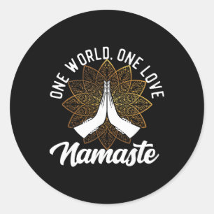 Namaste - Yoga Zen Achtsamkeit - Namaste Runder Aufkleber