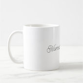 Namaste-Yogahaltung blondes Mädchen Kaffeetasse (Links)