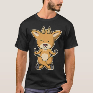 Namaste Yogi meditierde lustige Ziegen Yoga T-Shirt