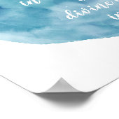 Namaste Zitat Aquarellkunst blau-weiß Poster (Ecke)