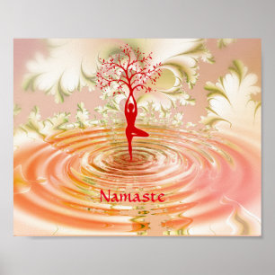 Namaste-Zitat Baum des Lebens Zen Yoga Poster