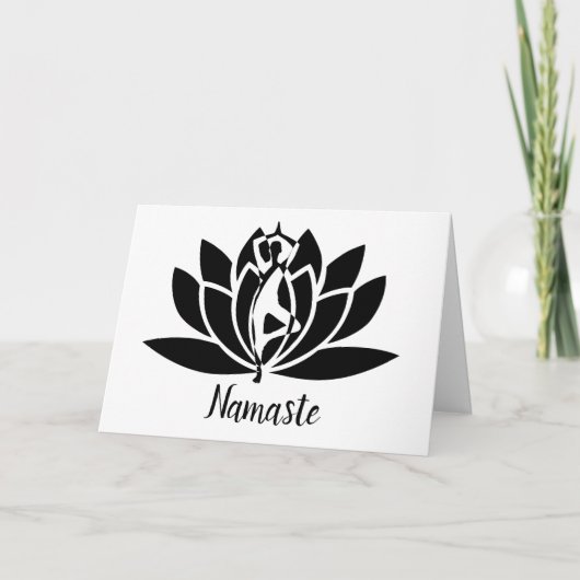 Namaste Zitat Danke Yoga Lotus Karte (Vorderseite)