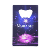 Namaste Zitat Lila Crystal Lotus & Star Geldbeutel Flaschenöffner (Vorderseite)