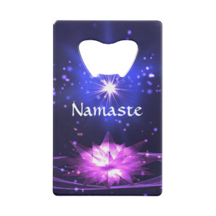 Namaste Zitat Lila Crystal Lotus & Star Geldbeutel Flaschenöffner