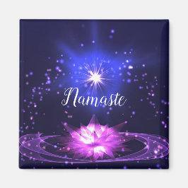 Namaste Zitat Lila Crystal Lotus & Star Magnet
