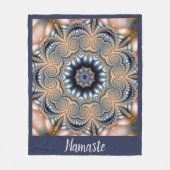 Namaste Zitat Mandala Gold Blue Spiritual Fleecedecke (Vorderseite)