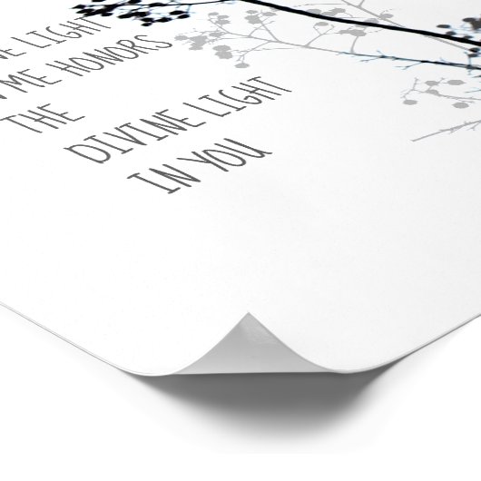 Namaste Zitat Poster Schwarz-Weiß-Kunst (Ecke)