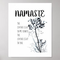 Namaste Zitat Poster Schwarz-Weiß-Kunst