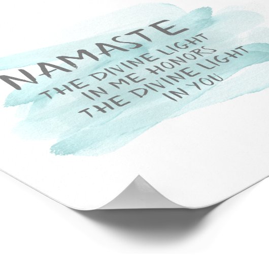 Namaste Zitat Poster Wasserfarbdesign (Ecke)