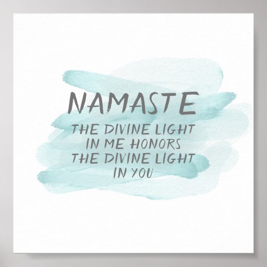 Namaste Zitat Poster Wasserfarbdesign (Vorne)