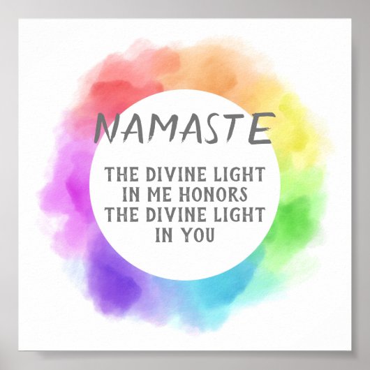 Namaste Zitat Poster Wasserfarbdesign (Vorne)
