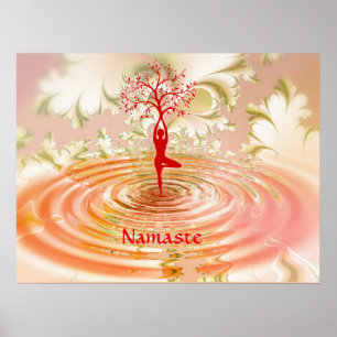 Namaste Zitat Tree of Life Zen Yoga Poster
