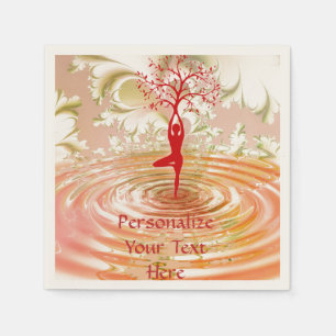 Namaste Zitat Tree of Life Zen Yoga Serviette