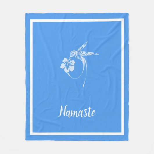 Namaste Zitat White Hummingbird Blume Petal Fleecedecke (Vorderseite)