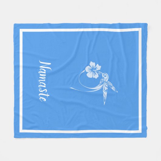 Namaste Zitat White Hummingbird Blume Petal Fleecedecke (Vorderseite (Horizontal))