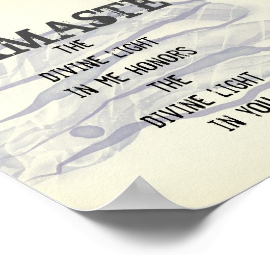 Namaste zitieren abstraktes Aquarelldesign grau Poster (Ecke)