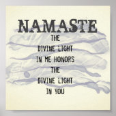 Namaste zitieren abstraktes Aquarelldesign grau Poster (Vorne)