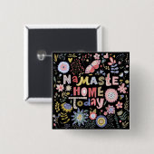 Namaste Zuhause heute Folk Art Blume Button (Vorne & Hinten)