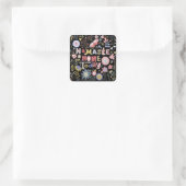 Namaste Zuhause heute Folklorekunst Quadratischer Aufkleber (Tasche)