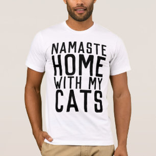 NAMASTE-ZUHAUSE MIT MEINEN CAT-T - SHIRT DER KATZE