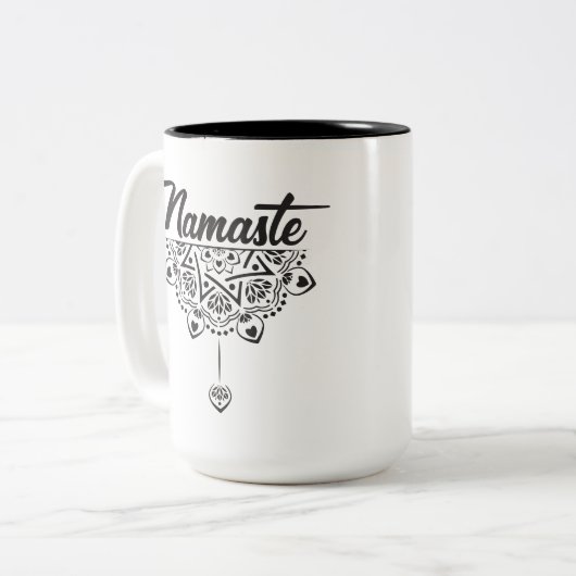 Namaste Zweifarbige Tasse (Vorderseite Links)