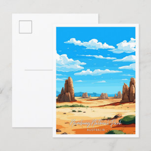Nambung Australia Art Travel Vintage Illustration Postkarte