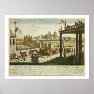 Namchas Platz in Lahore, mit dem goldenen Thron Poster